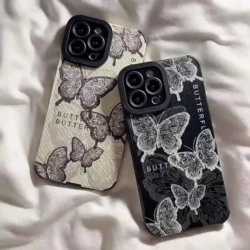 Retro Butterfly Phone Case - Slim Silicone Cover