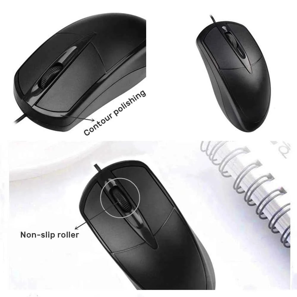 New USB Wired Computer Mouse 1000 DPI Mice Mute Button For Laptop PC Computer Gamer Wired Mouse Gaming Mouse
