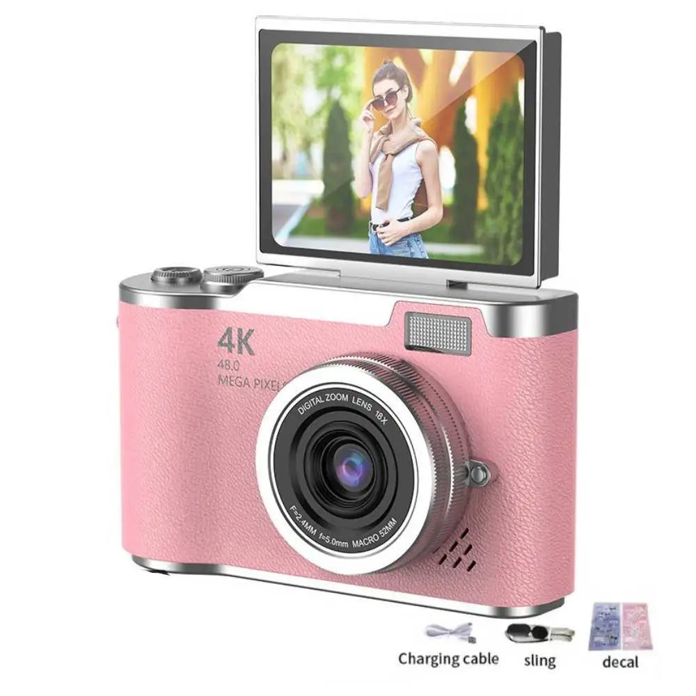 Compact 4K Digital Camera - 48MP HD Selfie Camcorder