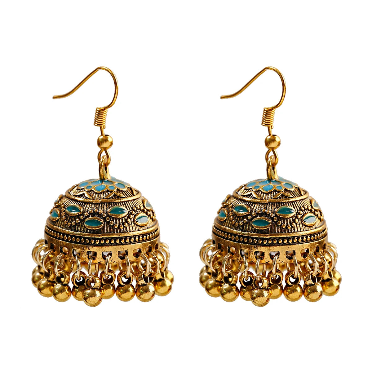 Elegant Indian Jhumka Earrings - Silver Flower Tassel Dangle Design