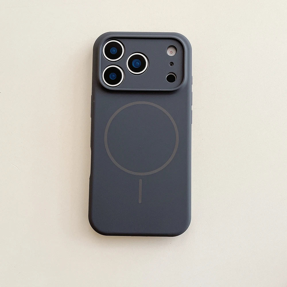 Luxury Magnetic Silicone Phone Case with Lens Protection