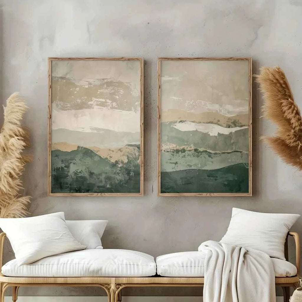 Elegant Wabi Sabi Art Print - Minimalist Japanese Mountain Canvas