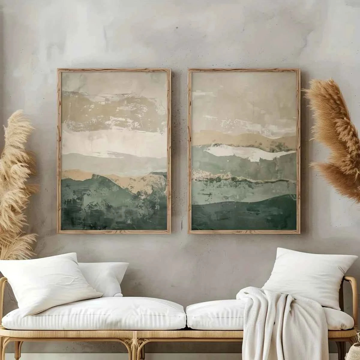 Elegant Wabi Sabi Art Print - Minimalist Japanese Mountain Canvas