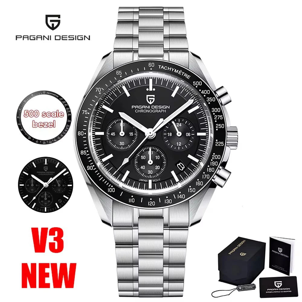 Luxury Men's Quartz Watch - Chronograph Sapphire Crystal