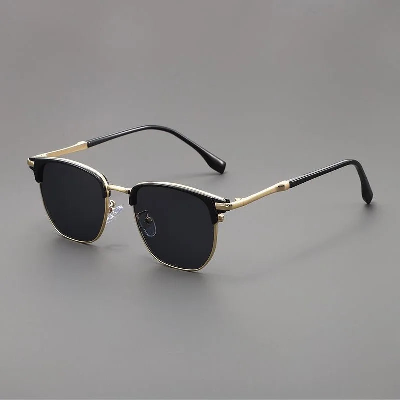 Designer Square Sunglasses - Vintage Gradient Alloy Frame