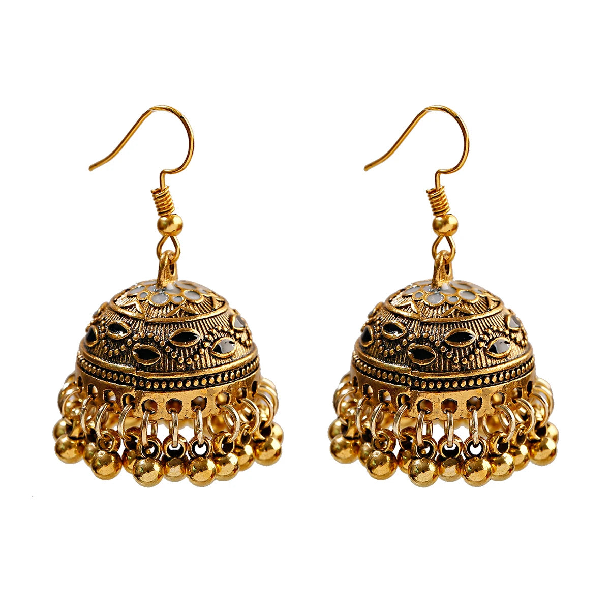 Elegant Indian Jhumka Earrings - Silver Flower Tassel Dangle Design