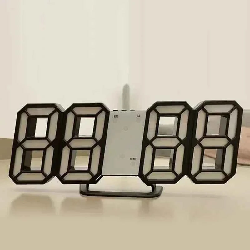 Modern LED Digital Clock - Sleek 3D Table & Wall Design