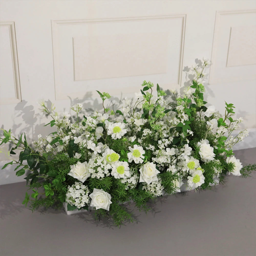 Luxury Champagne Pink Artificial Flower Row for Wedding Backdrop