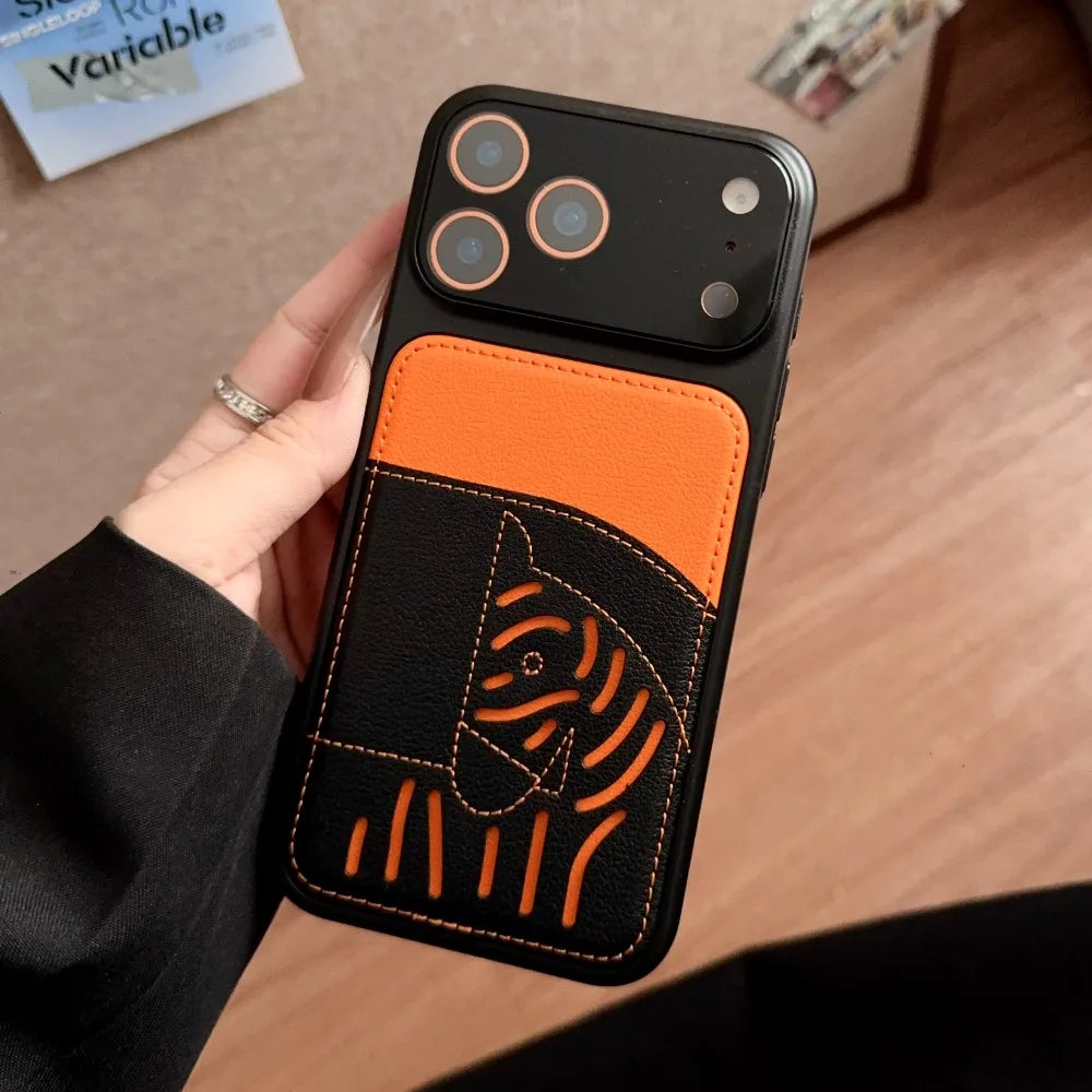 Premium Leather Wallet Phone Case for iPhone - Card Holder & Lens Protection