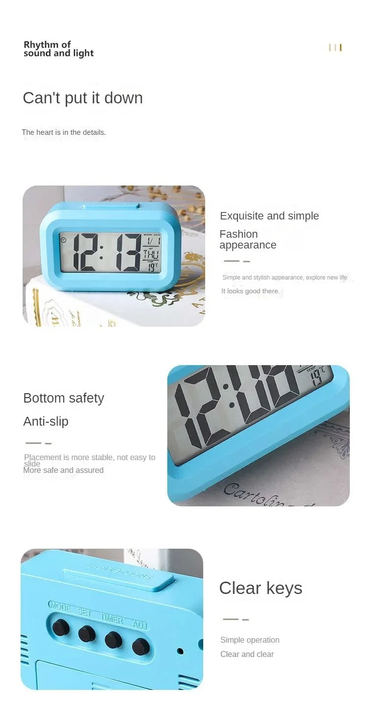 Premium Digital Alarm Clock - LED Multifunction Desktop Display