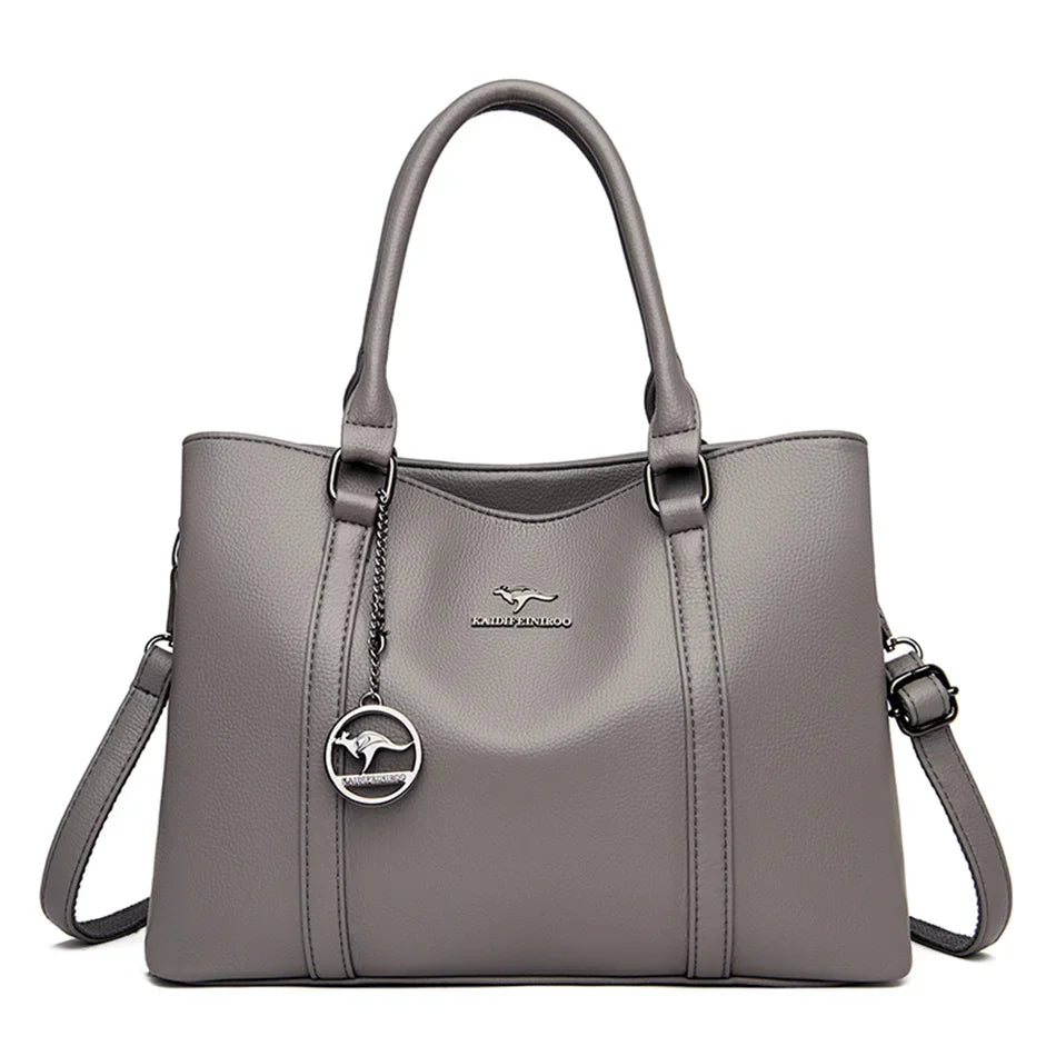 Luxury Leather Shoulder Bag - Elegant Crossbody Tote