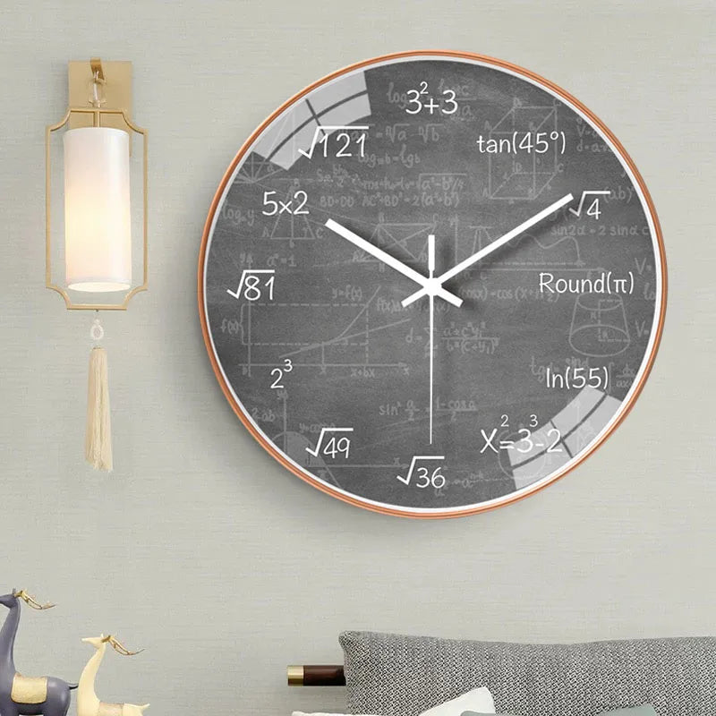 Elegant Modern Math Wall Clock - Non-Ticking Art Decor