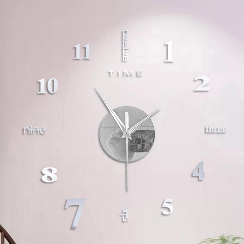Elegant DIY Wall Clock - Mute Digital Sticker Design