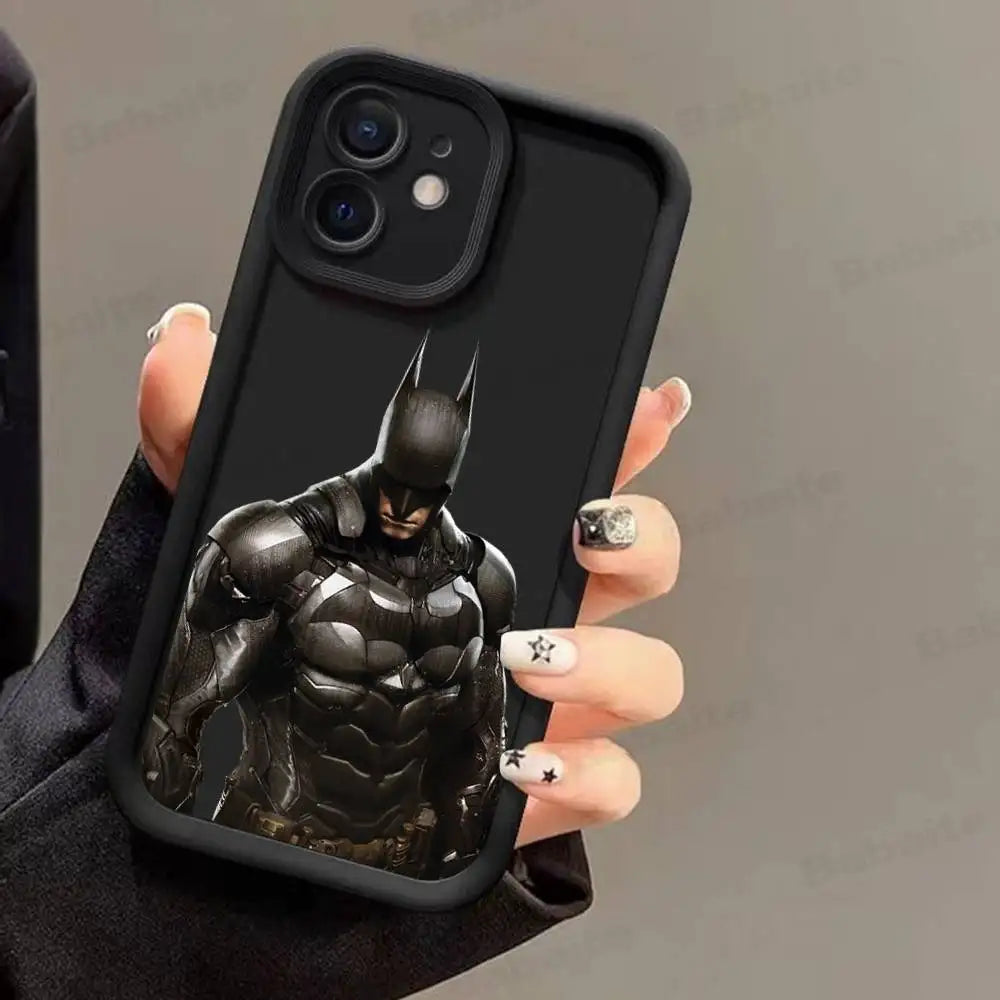 Premium Black Soft Phone Cover - Sleek Batman Design