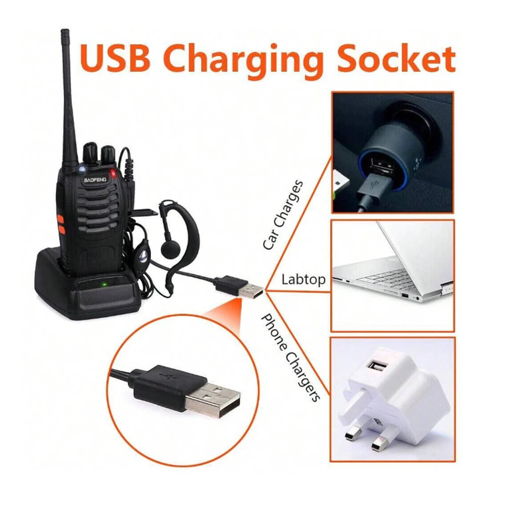 Professional PMR Walkie Talkie 2-Pack - 16 Channel UHF Two Way Radio