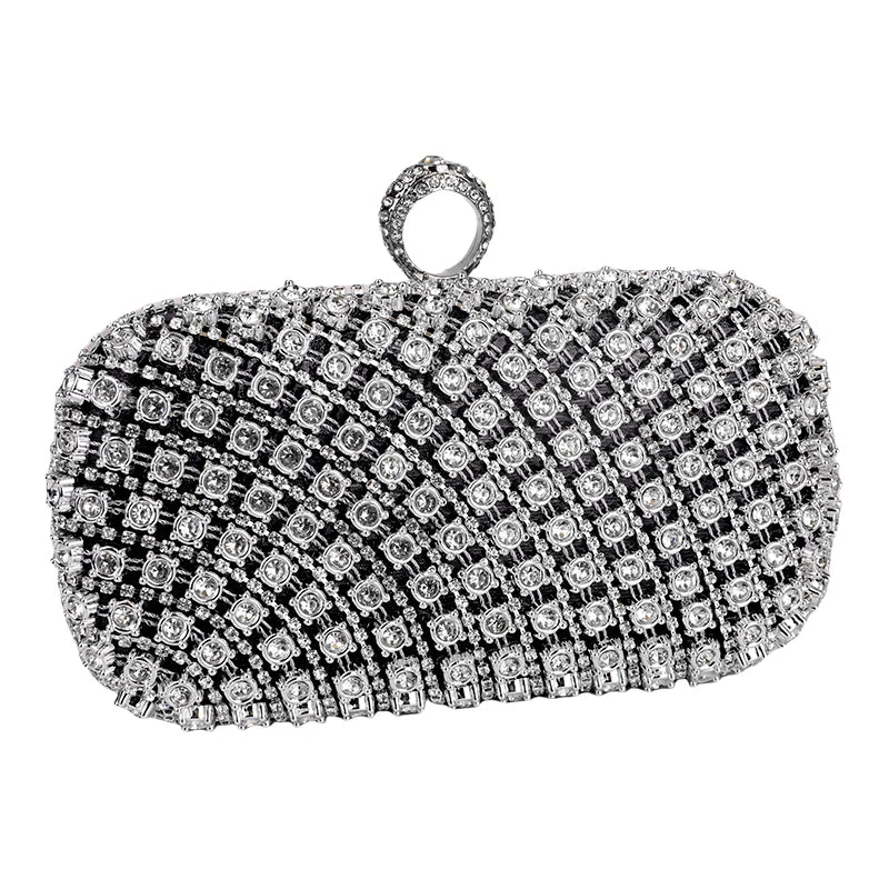 Elegant Rhinestone Evening Bag - Luxury Chain Shoulder Purse