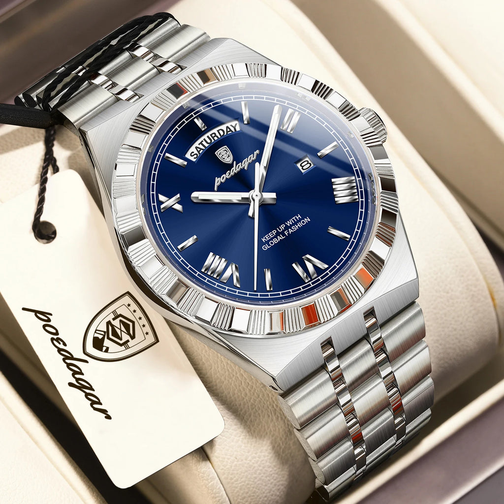 Luxury Men's Quartz Watch - Water Resistant & Luminous