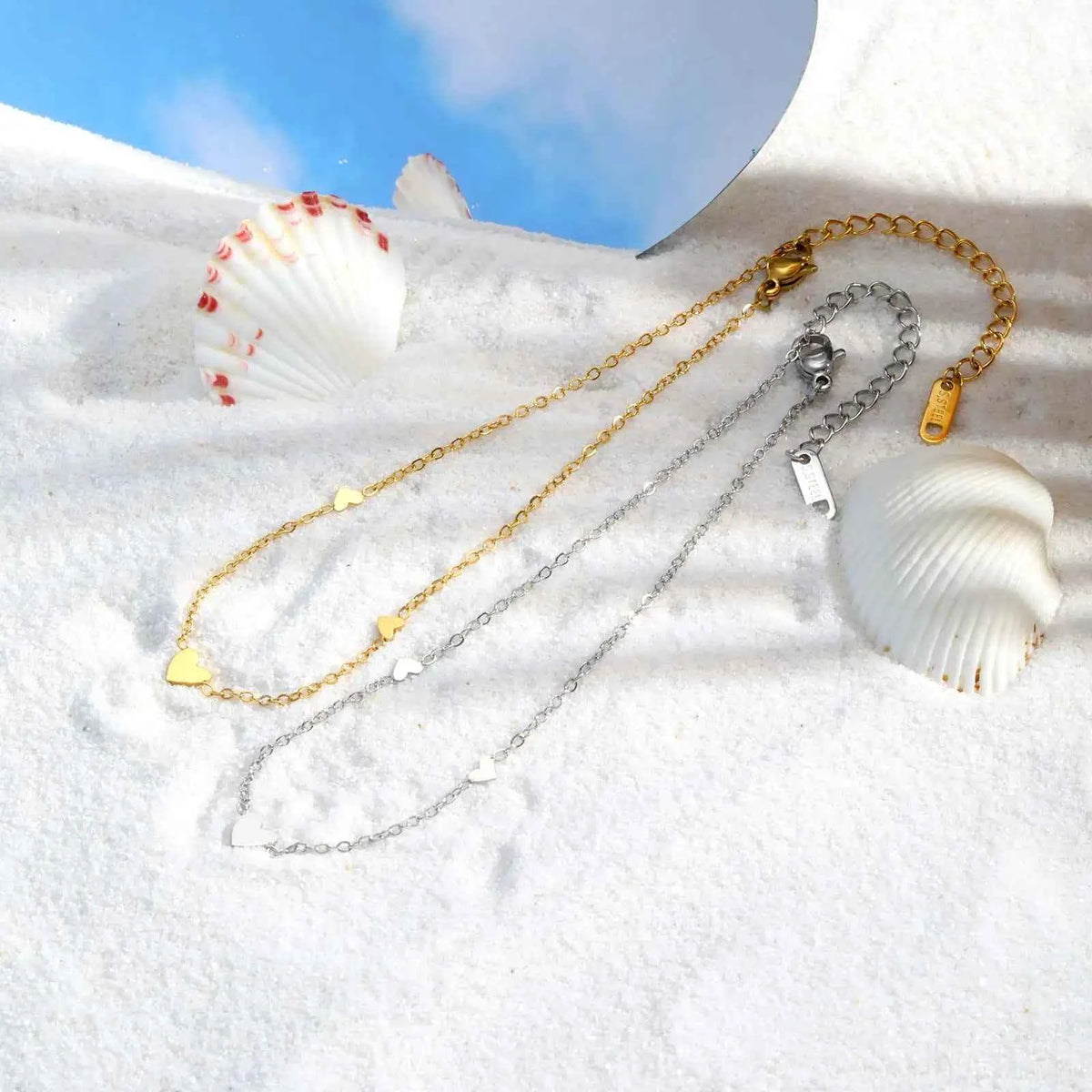 Exquisite Gold Plated Heart Anklet - Stainless Steel Foot Jewelry