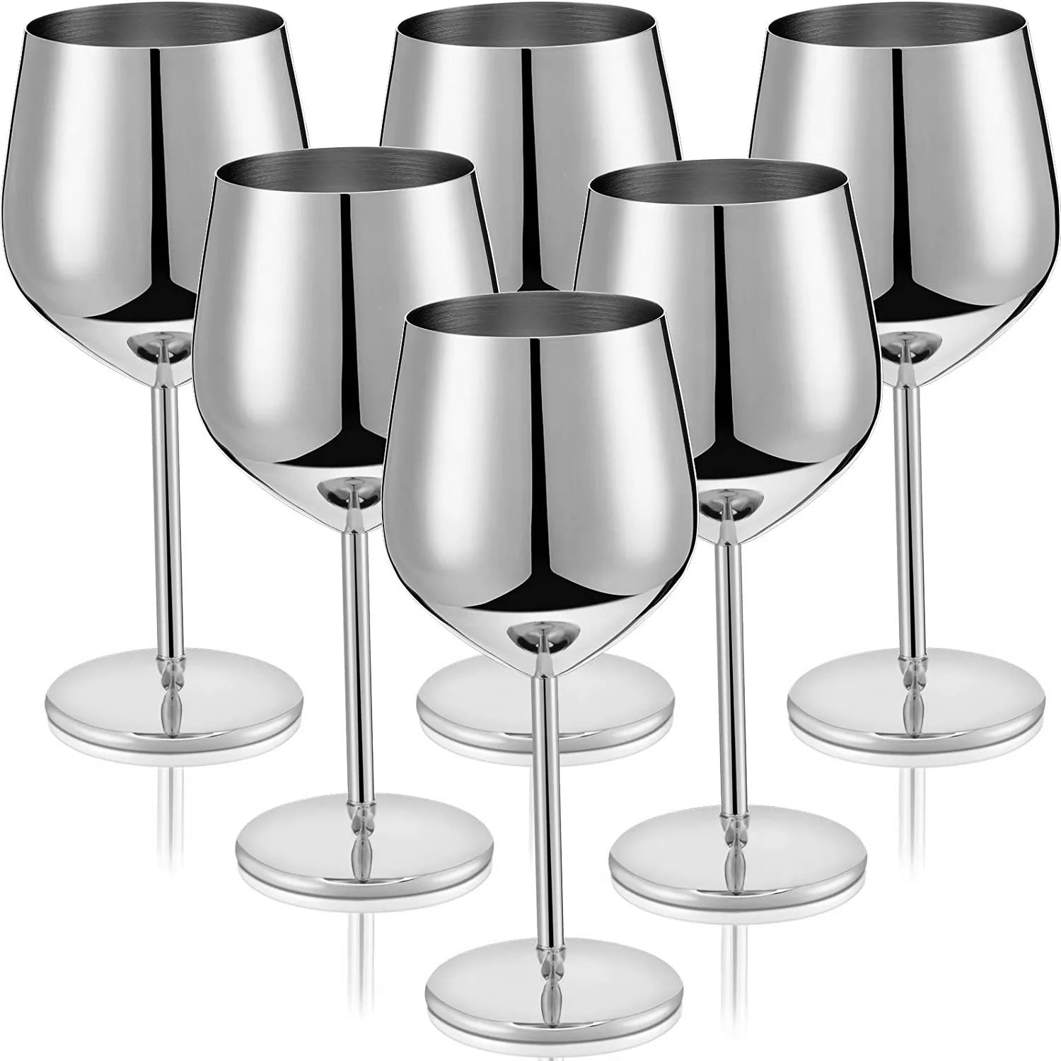 Premium Unbreakable Wine Glasses - Stainless Steel Stemware
