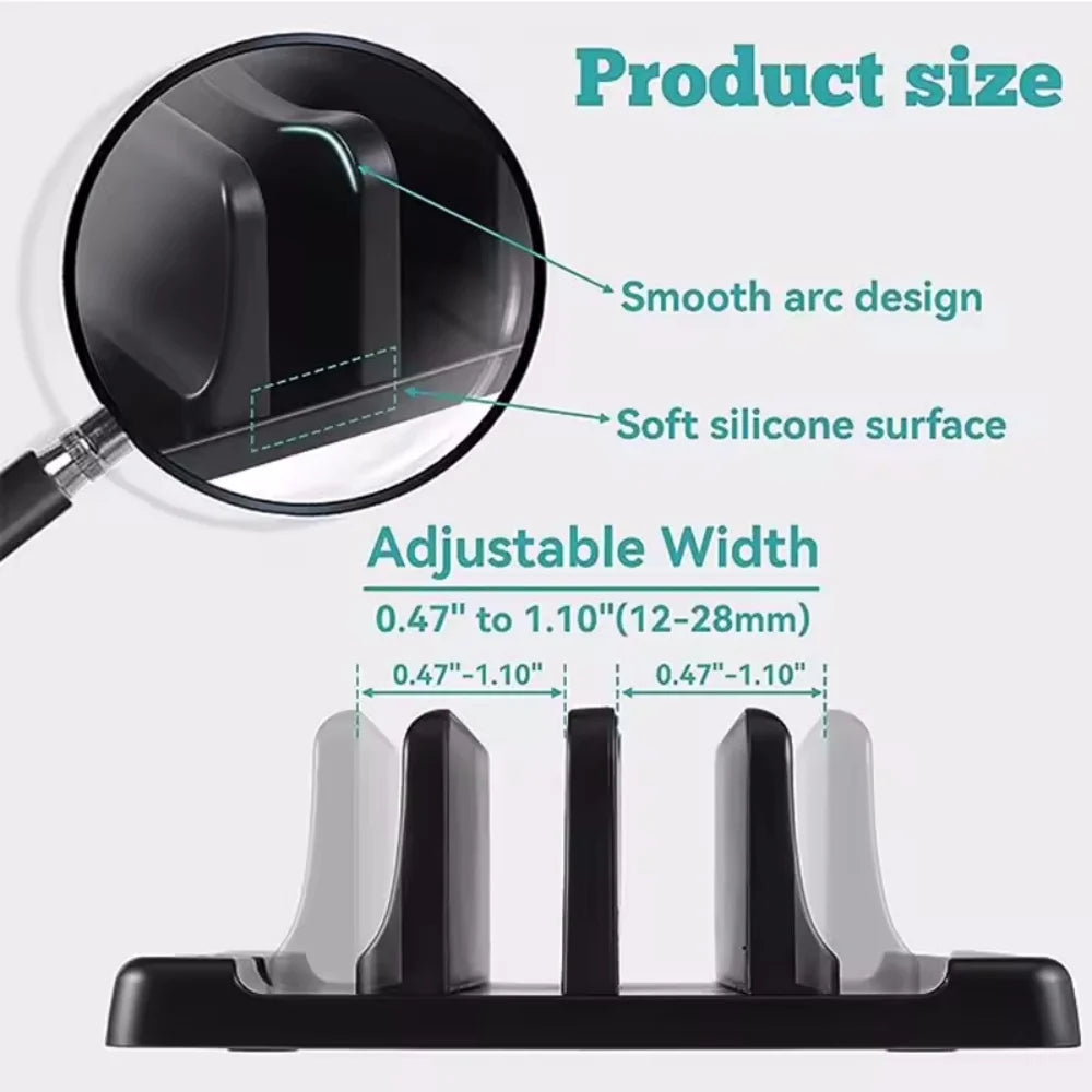 Premium Vertical Laptop Stand - Space-Saving & Adjustable