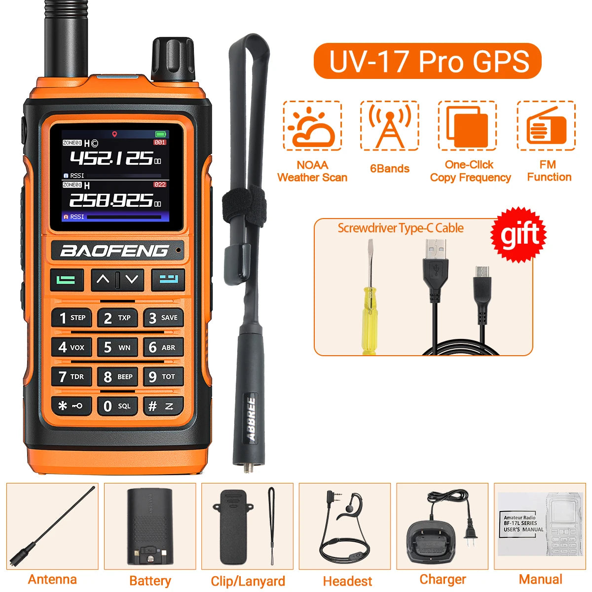 Professional Long Range Walkie Talkie - GPS & Air Band
