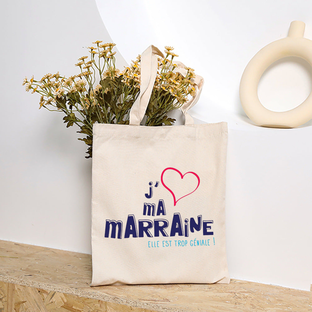 Premium Godmother Gift Bag - Elegant Canvas Tote