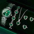 Luxury Women Quartz Watch & Rhinestone Jewelry Set