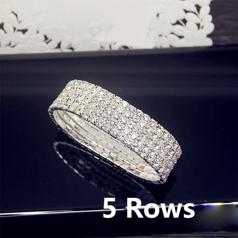 Elegant White Crystal Bracelet - AAA CZ Zircon Elastic Design