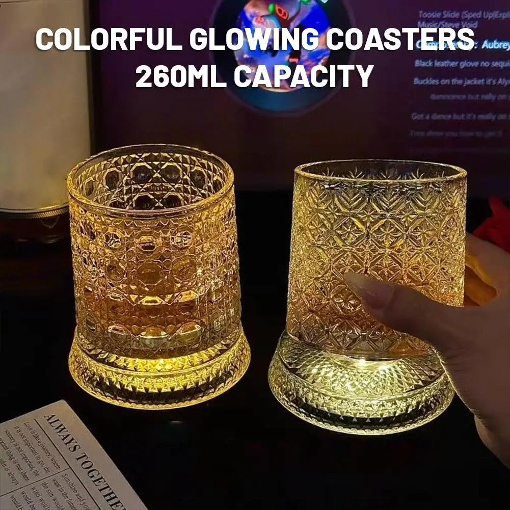 Elegant Rotating Whiskey Glass - Crystal Clear Drinkware