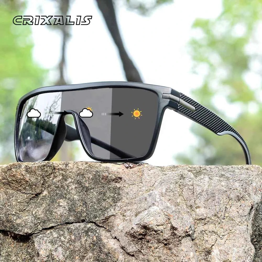 Oversized Photochromic Polarized Sunglasses - UV400 Protection