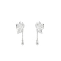Luxury Sterling Silver Hollow Butterfly Stud Earrings