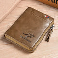 Luxury Men's Leather Business Card Holder & Zipper Purse