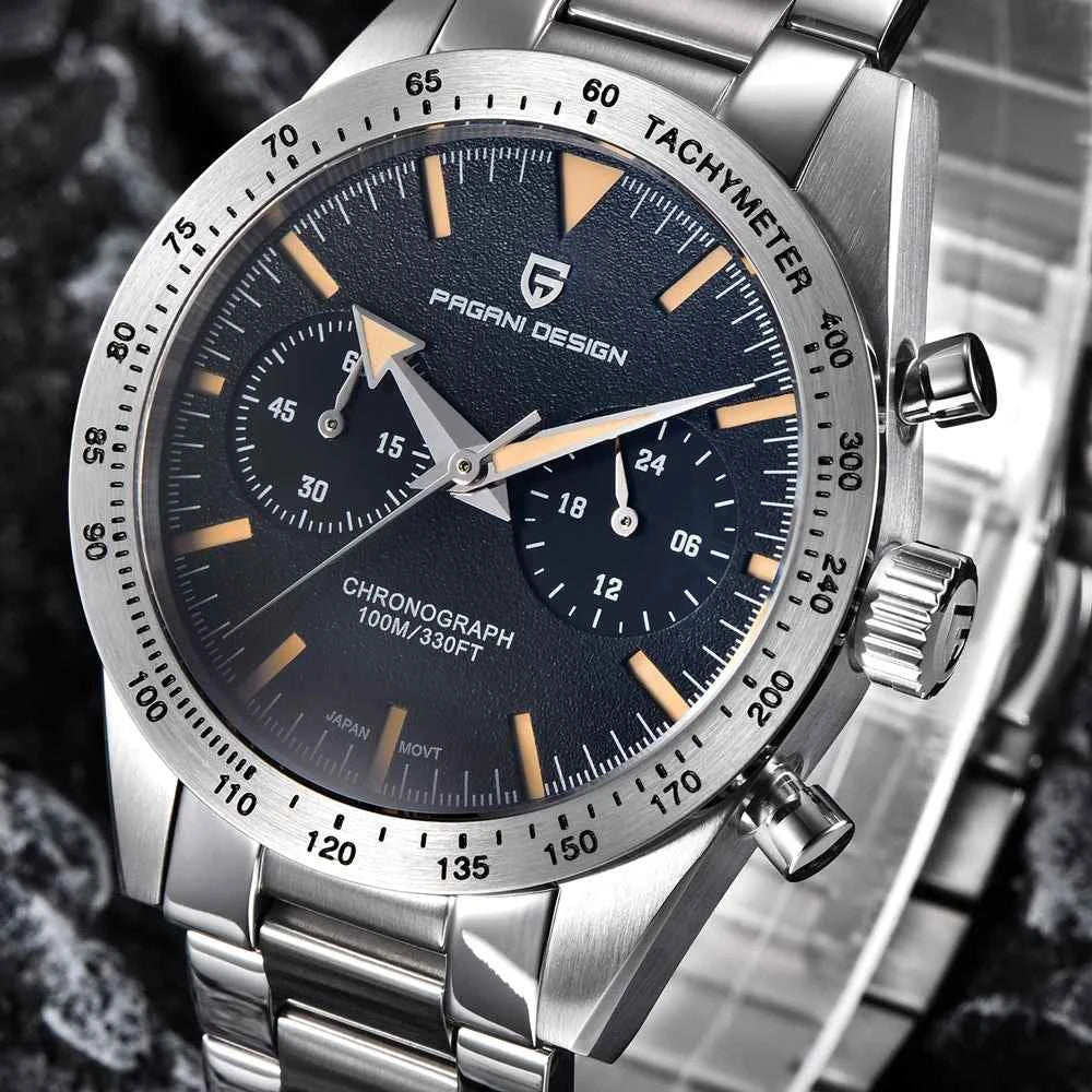 2026 New PAGANI DESIGN Men's Watches Moon Quartz Watch Men Luxury Speed Sports Chronograph Man AR Sapphire Waterproof Luminous
