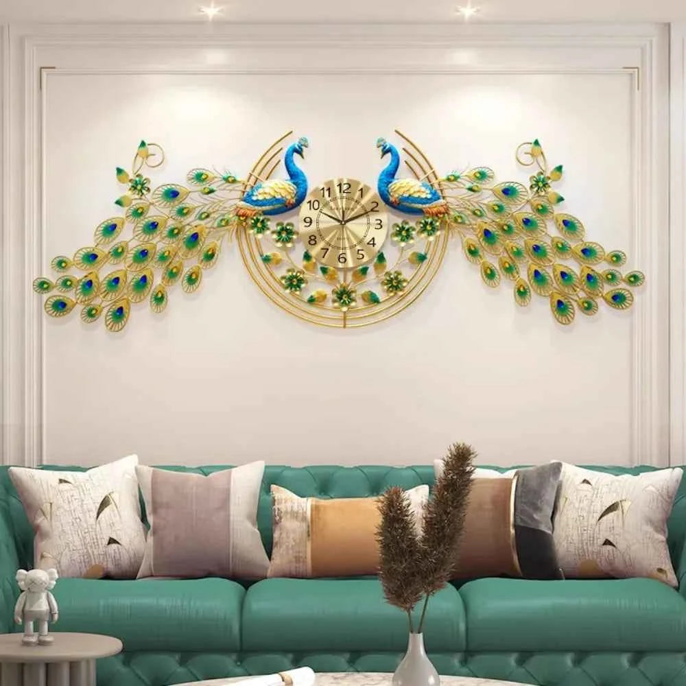 Luxury Large Gold Wall Clock - Quiet Metal Art Decor