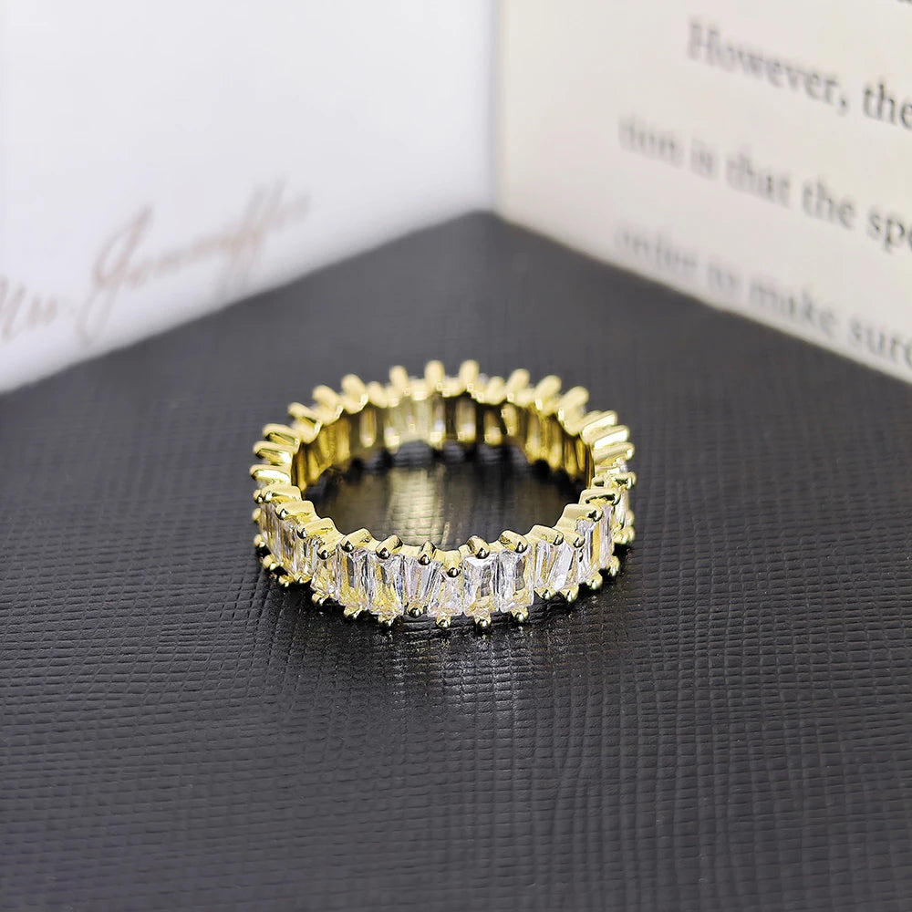 Luxury Princess Eternity Band Ring - Brilliant Cubic Zirconia