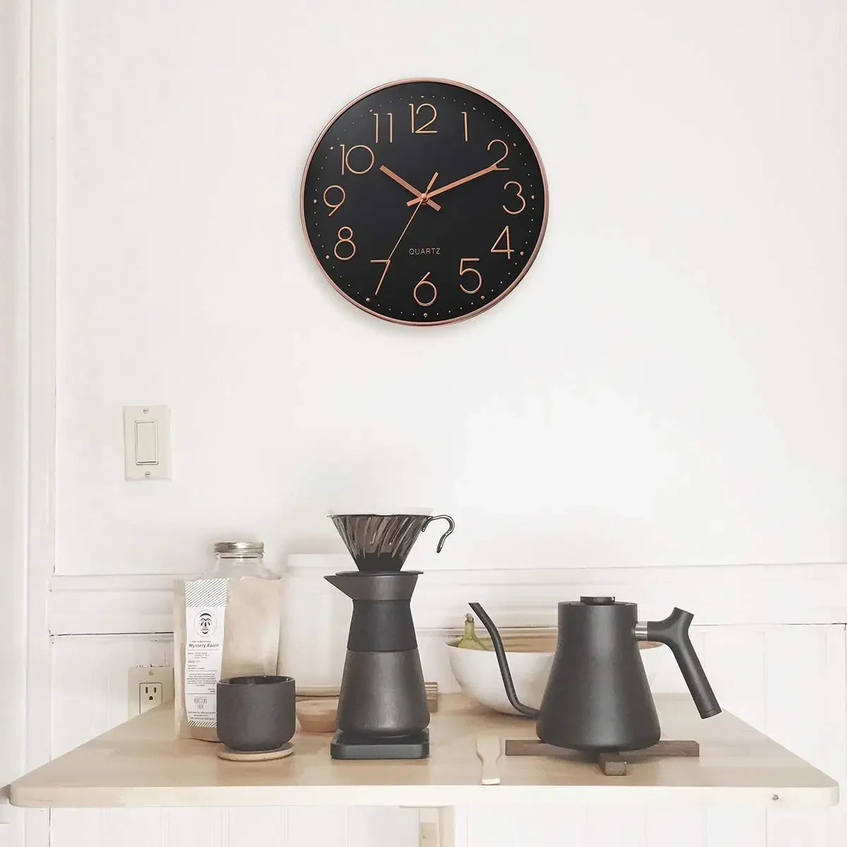 Elegant 8 Inch Silent Wall Clock - Modern Quartz Design