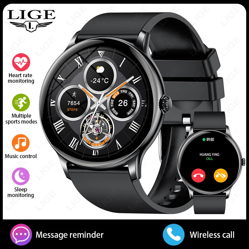 Luxury Steel Smart Watch - Bluetooth Call & Fitness Tracker