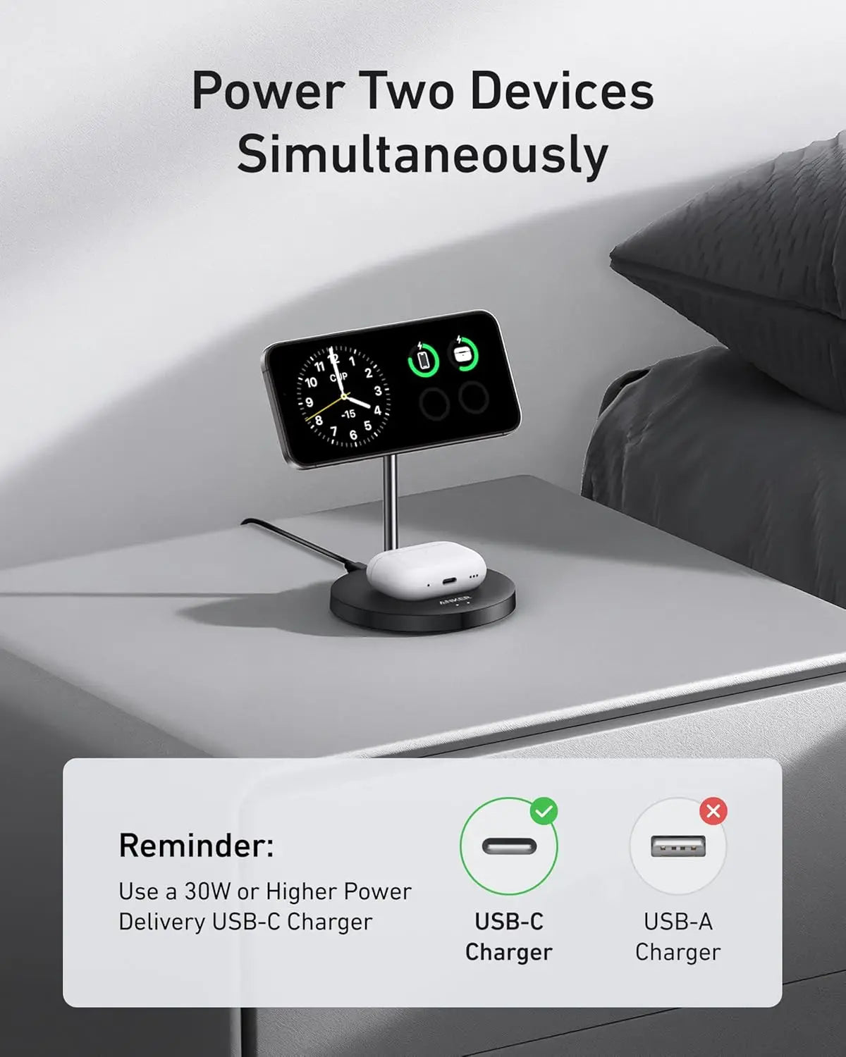 Premium Qi2 Wireless Charger Stand - Fast 15W Magnetic Charging