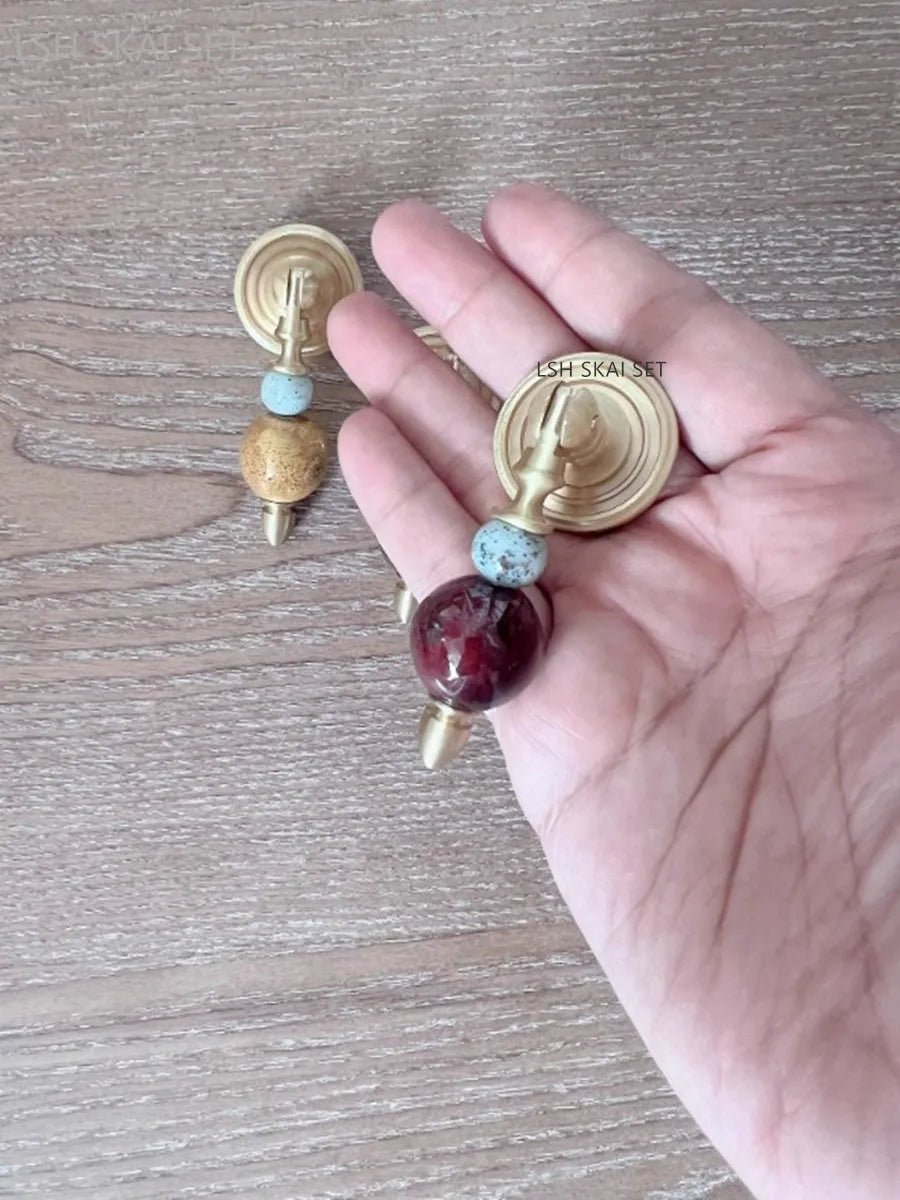 Elegant Brass Cabinet Handles - High-End Crystal Knobs
