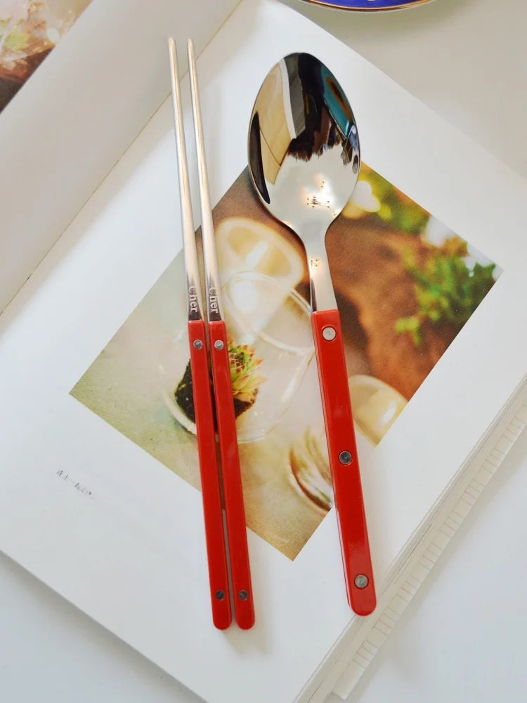 Elegant Korean Style Utensil Set - Premium 304 Stainless Steel