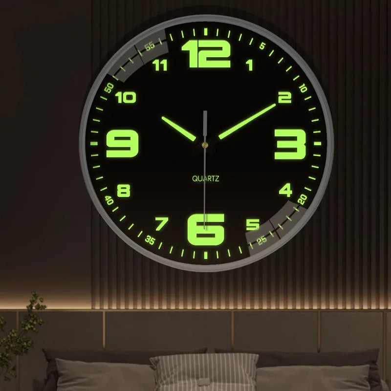 Elegant Silent Luminous Wall Clock - 8 Inch Quartz