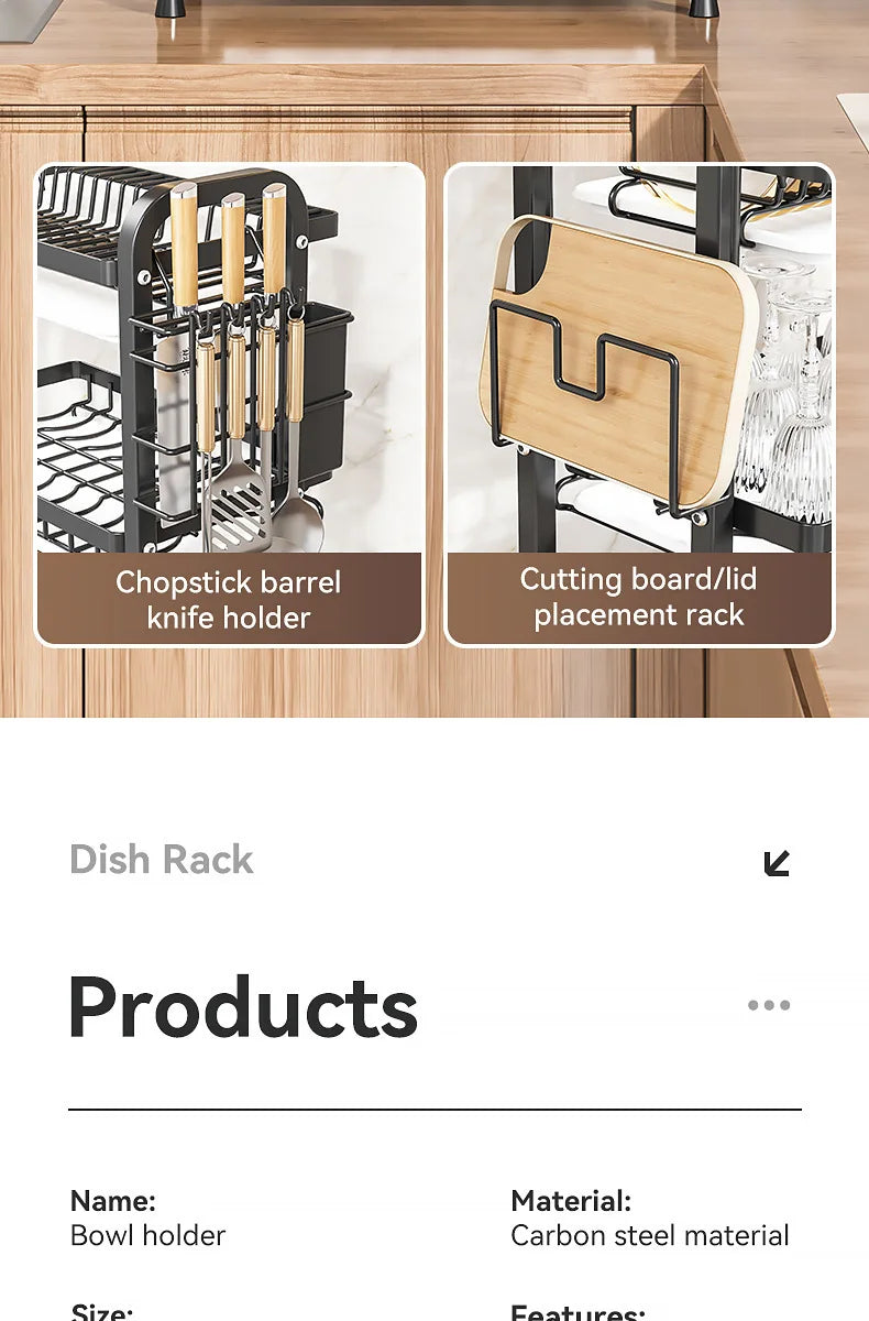 Premium Kitchen Tableware Organizer - Multi-use Drain Rack