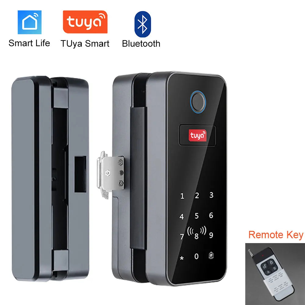 Smart Glass Door Lock - Biometric Fingerprint & Tuya App
