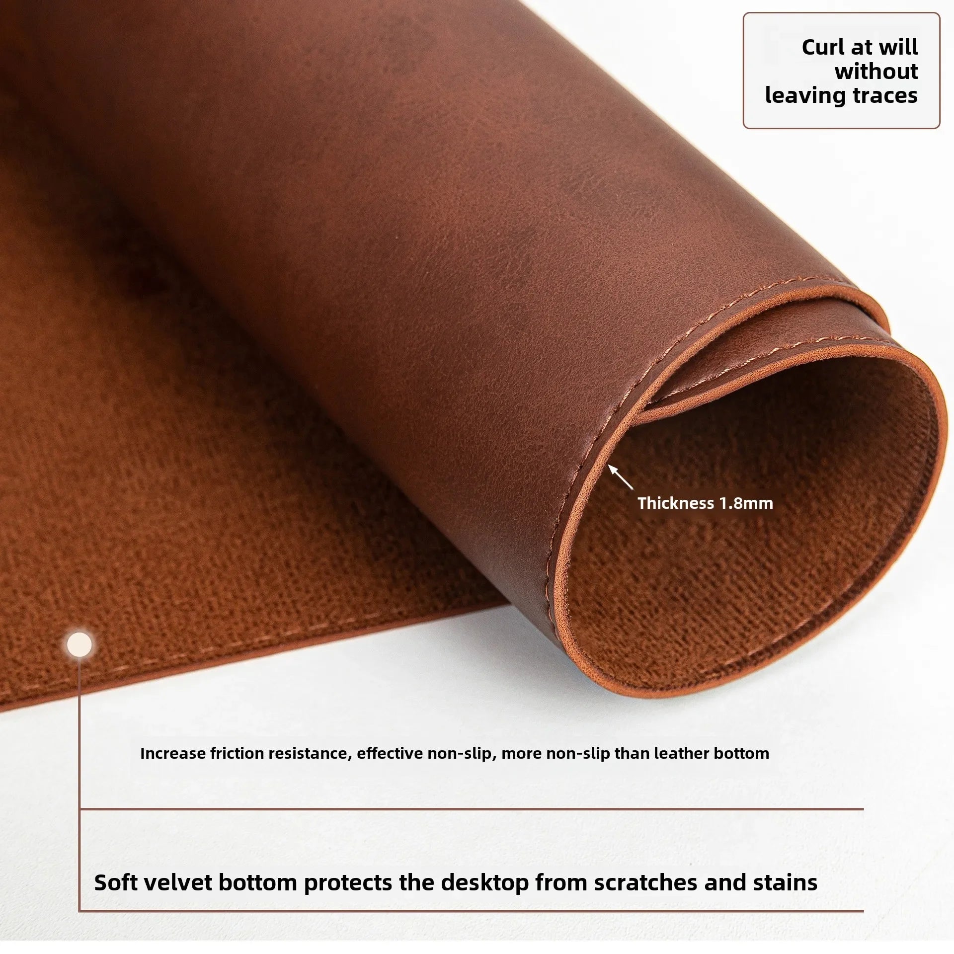 Premium Waterproof Desk Pad - Non-slip PU Leather Mat