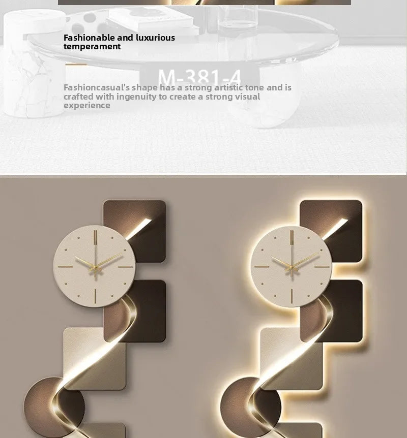 Elegant Modern LED Wall Clock - Frameless Carbon Crystal