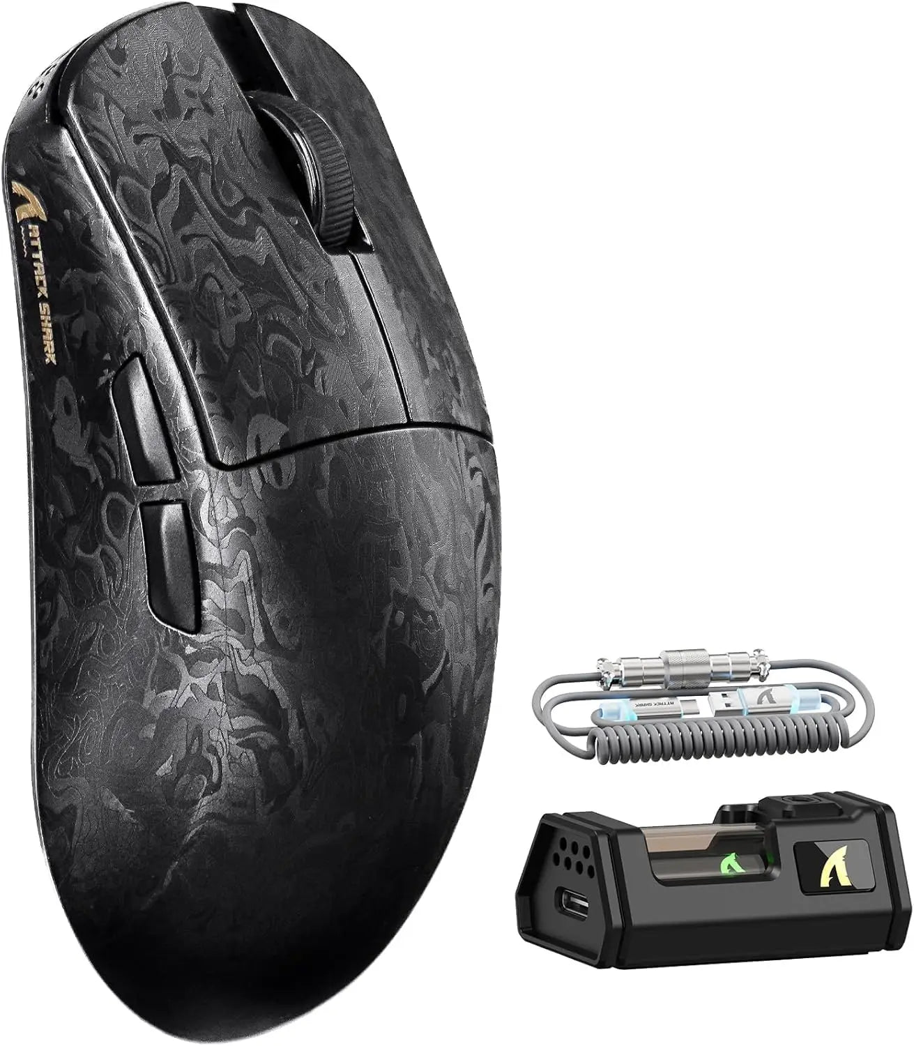 Premium Carbon Fiber Gaming Mouse - Ultra-Light 49g & 8K Wireless