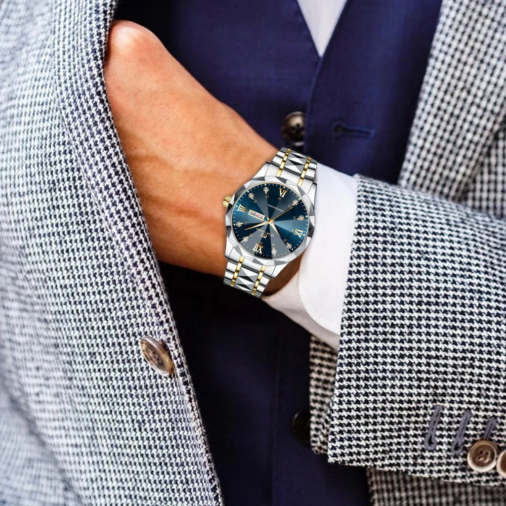 Luxury Men's Quartz Watch - Stainless Steel Business Timepiece