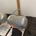 Elegant Cylindrical Shoulder Bag - Luxury Studded Design