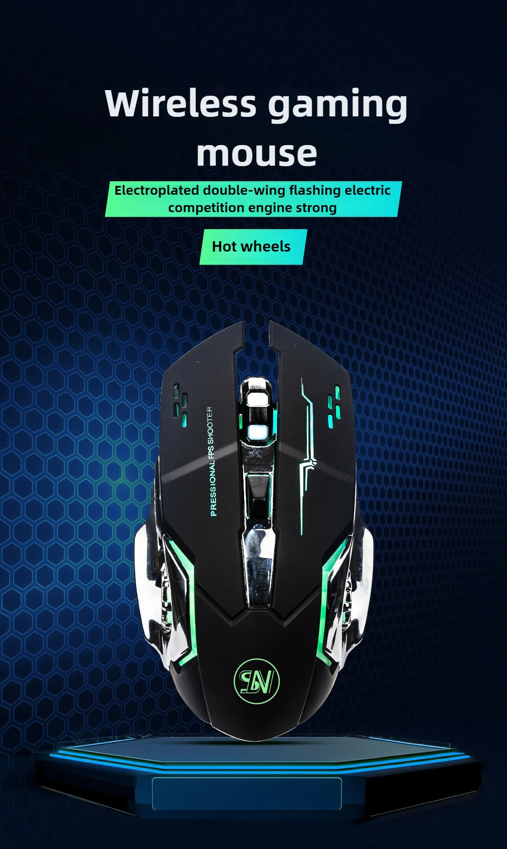 Premium Wireless Gaming Mouse - Rechargeable with RGB Backlight