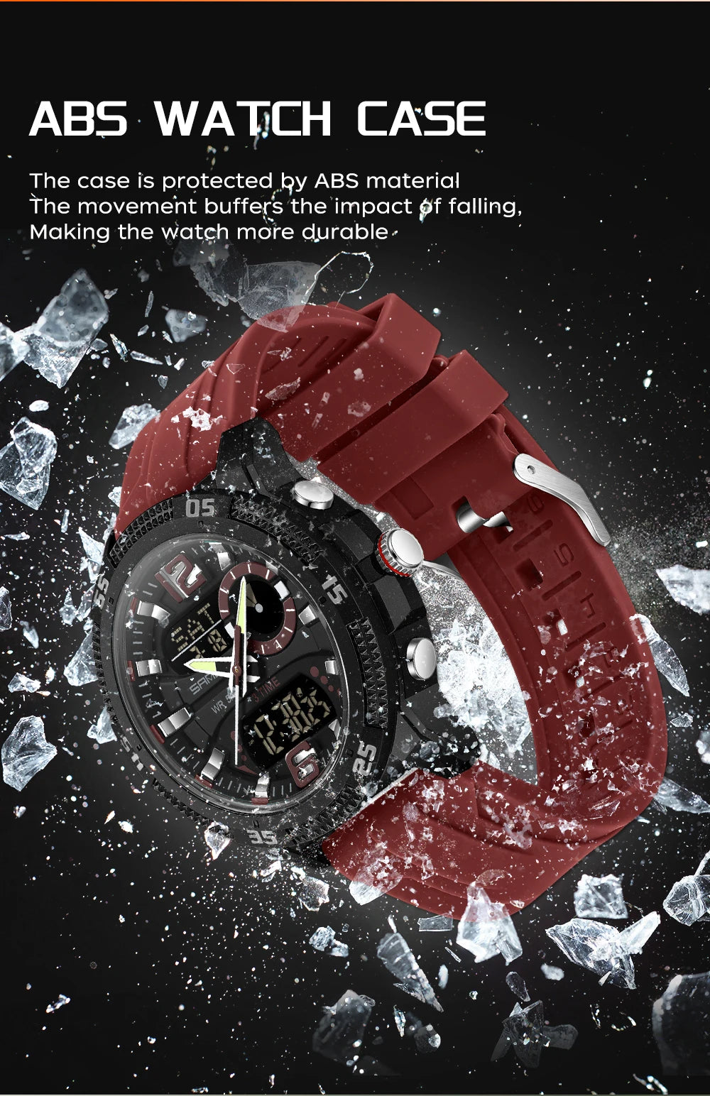 Premium Men's Sports Watch - Dual Time LED